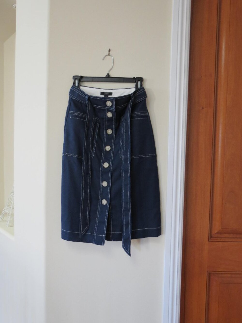 J.CREW NAVY BLUE SKIRT, SIZE 0